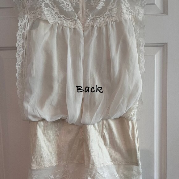 Vintage Jessica McClintock Short Ivory Dress Size 12 ,Court House Wedding Dress - Picture 5 of 16